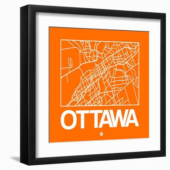 Orange Map of Ottawa-NaxArt-Framed Art Print