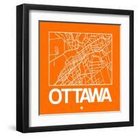 Orange Map of Ottawa-NaxArt-Framed Art Print