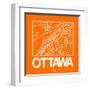 Orange Map of Ottawa-NaxArt-Framed Art Print