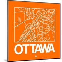 Orange Map of Ottawa-NaxArt-Mounted Art Print