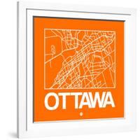 Orange Map of Ottawa-NaxArt-Framed Art Print