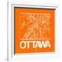 Orange Map of Ottawa-NaxArt-Framed Art Print