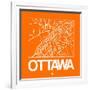 Orange Map of Ottawa-NaxArt-Framed Art Print