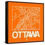 Orange Map of Ottawa-NaxArt-Framed Stretched Canvas