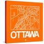 Orange Map of Ottawa-NaxArt-Stretched Canvas