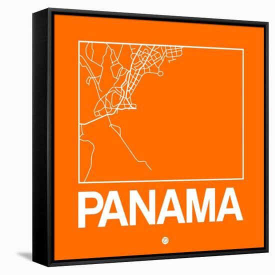 Orange Map of Panama-NaxArt-Framed Stretched Canvas