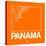 Orange Map of Panama-NaxArt-Stretched Canvas