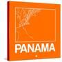Orange Map of Panama-NaxArt-Stretched Canvas