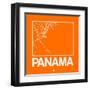 Orange Map of Panama-NaxArt-Framed Art Print