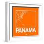 Orange Map of Panama-NaxArt-Framed Art Print