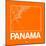 Orange Map of Panama-NaxArt-Mounted Art Print