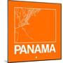 Orange Map of Panama-NaxArt-Mounted Art Print