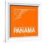 Orange Map of Panama-NaxArt-Framed Art Print