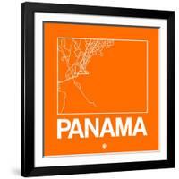 Orange Map of Panama-NaxArt-Framed Art Print