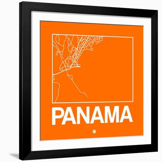 Orange Map of Panama-NaxArt-Framed Art Print