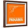 Orange Map of Panama-NaxArt-Framed Art Print