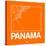 Orange Map of Panama-NaxArt-Stretched Canvas