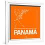 Orange Map of Panama-NaxArt-Framed Art Print