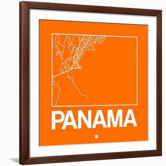 Orange Map of Panama-NaxArt-Framed Art Print