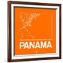 Orange Map of Panama-NaxArt-Framed Art Print