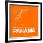 Orange Map of Panama-NaxArt-Framed Art Print