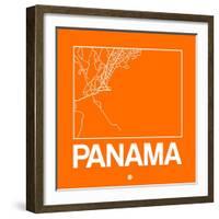 Orange Map of Panama-NaxArt-Framed Art Print