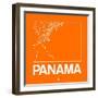 Orange Map of Panama-NaxArt-Framed Art Print