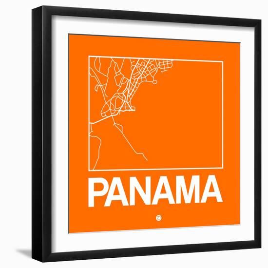 Orange Map of Panama-NaxArt-Framed Art Print