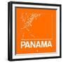 Orange Map of Panama-NaxArt-Framed Art Print