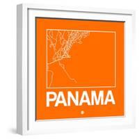 Orange Map of Panama-NaxArt-Framed Art Print