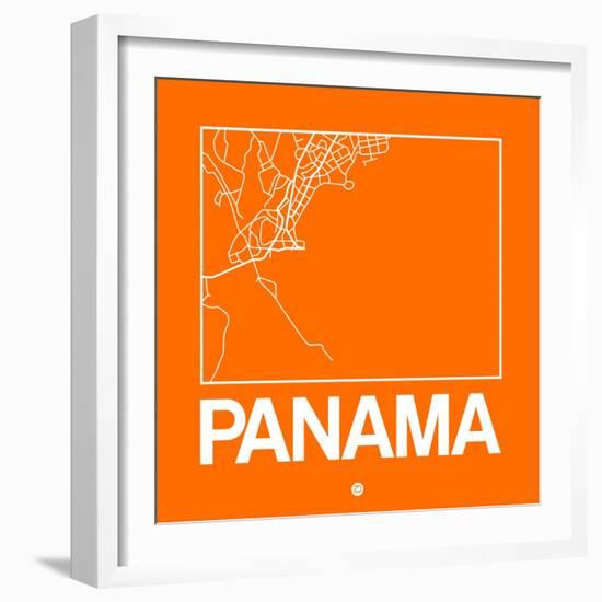 Orange Map of Panama-NaxArt-Framed Art Print