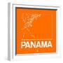 Orange Map of Panama-NaxArt-Framed Art Print