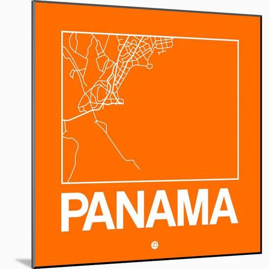 Orange Map of Panama-NaxArt-Mounted Art Print