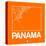 Orange Map of Panama-NaxArt-Stretched Canvas