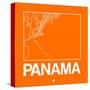 Orange Map of Panama-NaxArt-Stretched Canvas