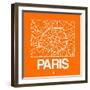 Orange Map of Paris-NaxArt-Framed Art Print