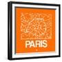 Orange Map of Paris-NaxArt-Framed Art Print