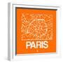 Orange Map of Paris-NaxArt-Framed Art Print