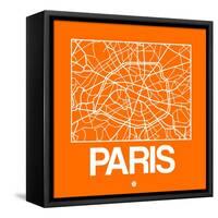 Orange Map of Paris-NaxArt-Framed Stretched Canvas