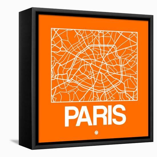 Orange Map of Paris-NaxArt-Framed Stretched Canvas