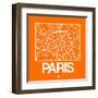 Orange Map of Paris-NaxArt-Framed Art Print