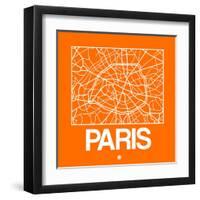 Orange Map of Paris-NaxArt-Framed Art Print