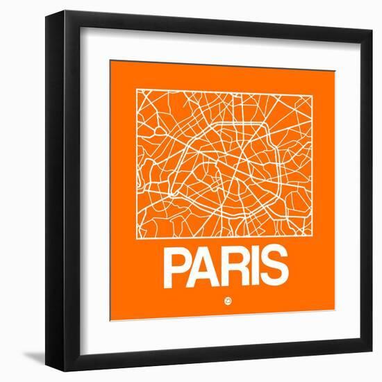 Orange Map of Paris-NaxArt-Framed Art Print