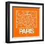 Orange Map of Paris-NaxArt-Framed Art Print