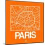 Orange Map of Paris-NaxArt-Mounted Art Print