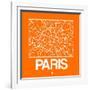 Orange Map of Paris-NaxArt-Framed Art Print