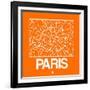 Orange Map of Paris-NaxArt-Framed Art Print