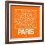 Orange Map of Paris-NaxArt-Framed Art Print