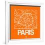 Orange Map of Paris-NaxArt-Framed Art Print