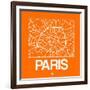 Orange Map of Paris-NaxArt-Framed Art Print